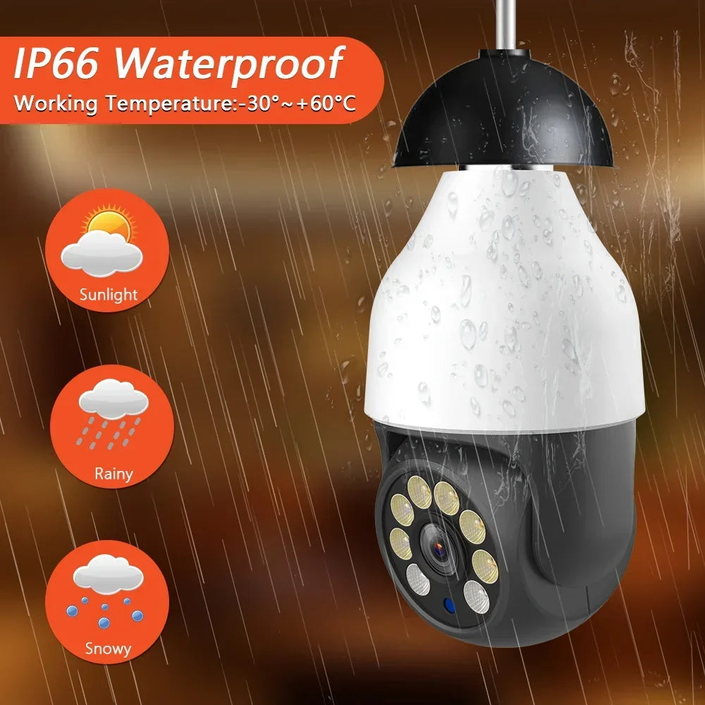 5MP E27 WiFi PTZ Bulb Security Camera