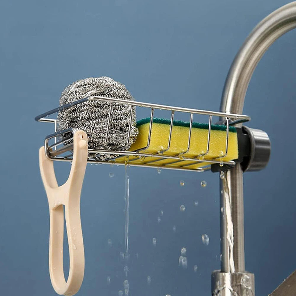Faucet-Mounted Sink Storage Rack
