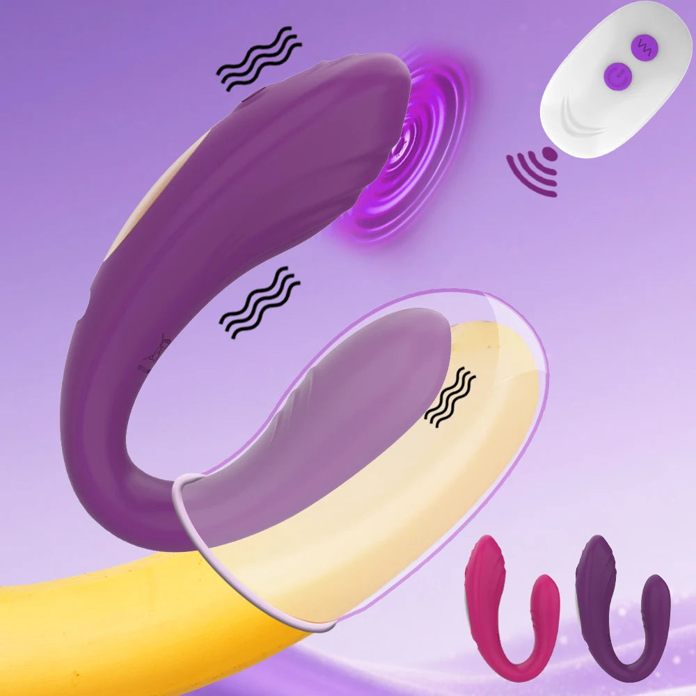 Uzaktan Kumandalı Titreşimli Kadın U Tipi Titreşimli Klitoris Uyarıcı G Noktası Vajina Masajı Kadın Mastürbasyon Seks Oyuncakları