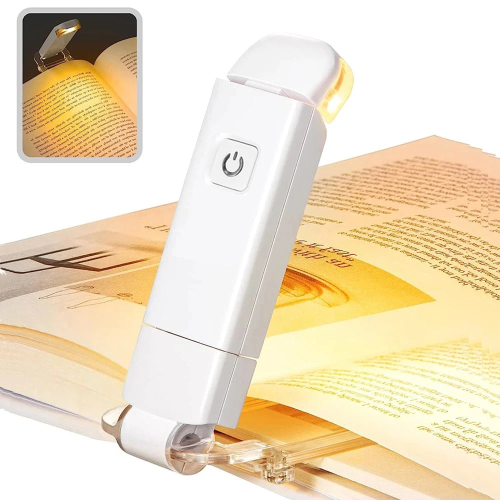 Luce da lettura a clip ricaricabile tramite USB