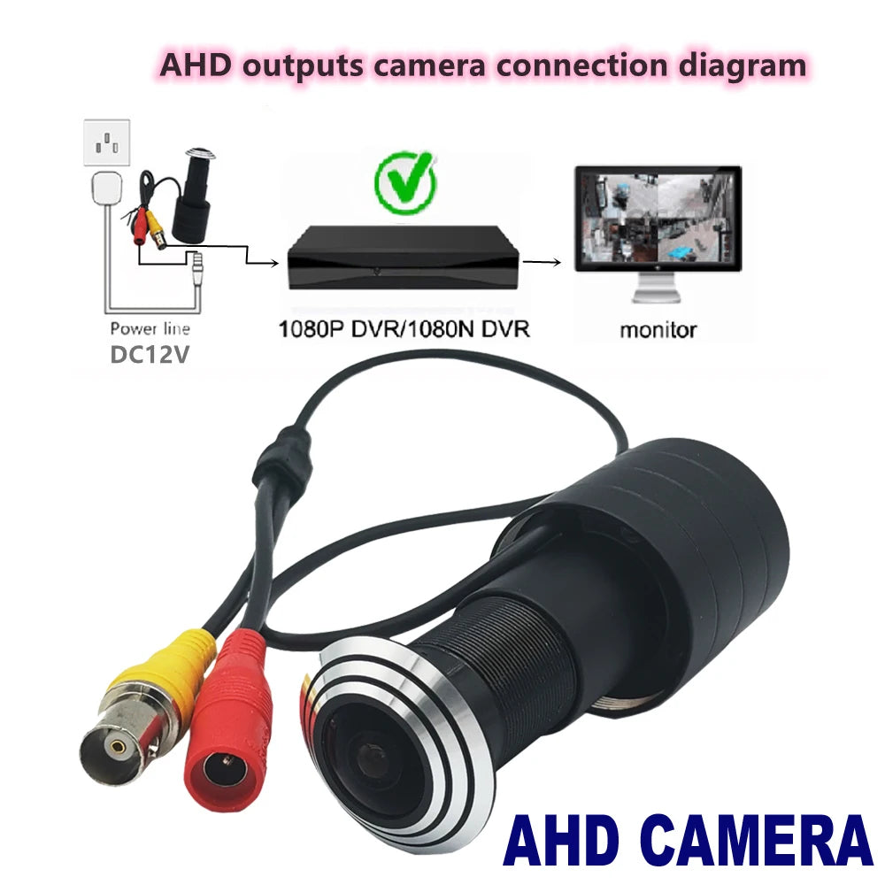 Zestaw kamery drzwiowej AHD z obiektywem rybie oko 1080p i 7-calowym monitorem IPS