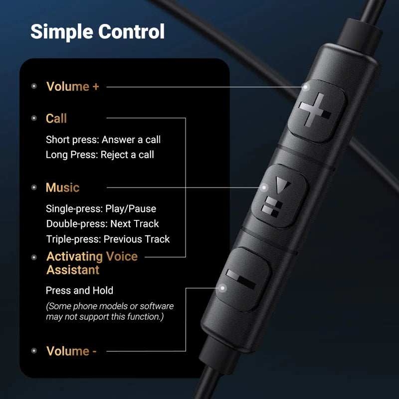 UGREEN EP105 Wired Earphones with Microphone