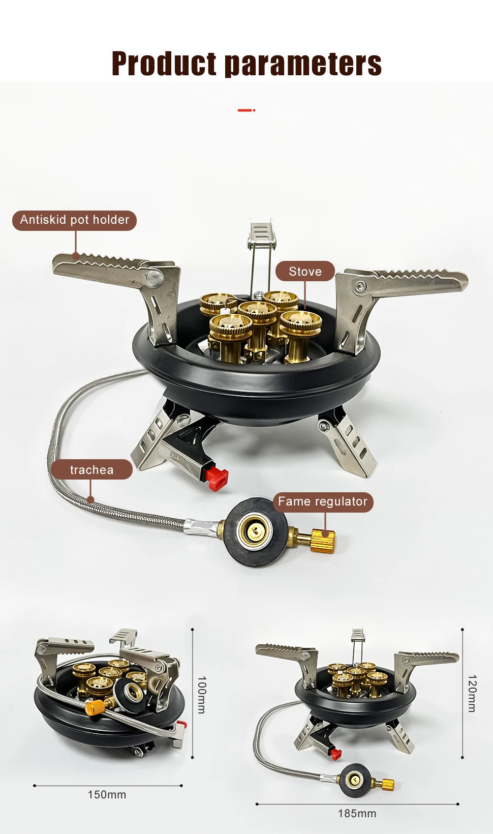 Portable Camping Gas Stove 16000W with Piezo Ignition