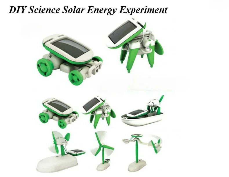 Robot Kits 6 in 1 DIY Solar Robot Science Experiment Creative Physics STEM Education Toys Enhance Assembly Skills Gifts