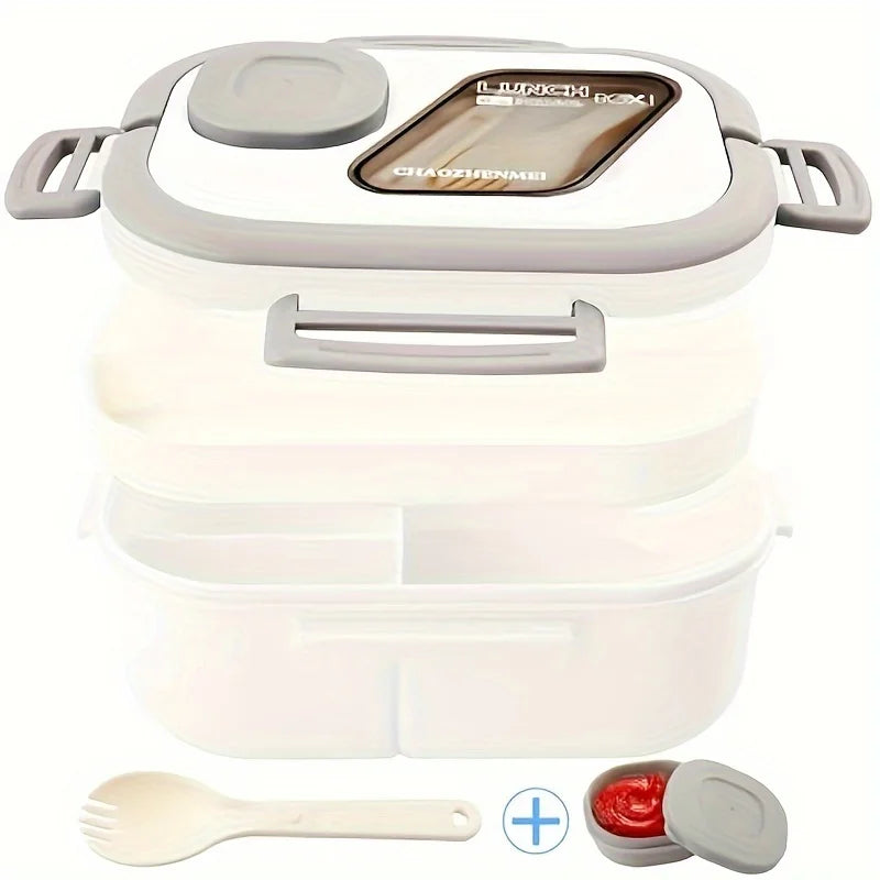 1200ml Four-Section Lunch Box with Cutlery
