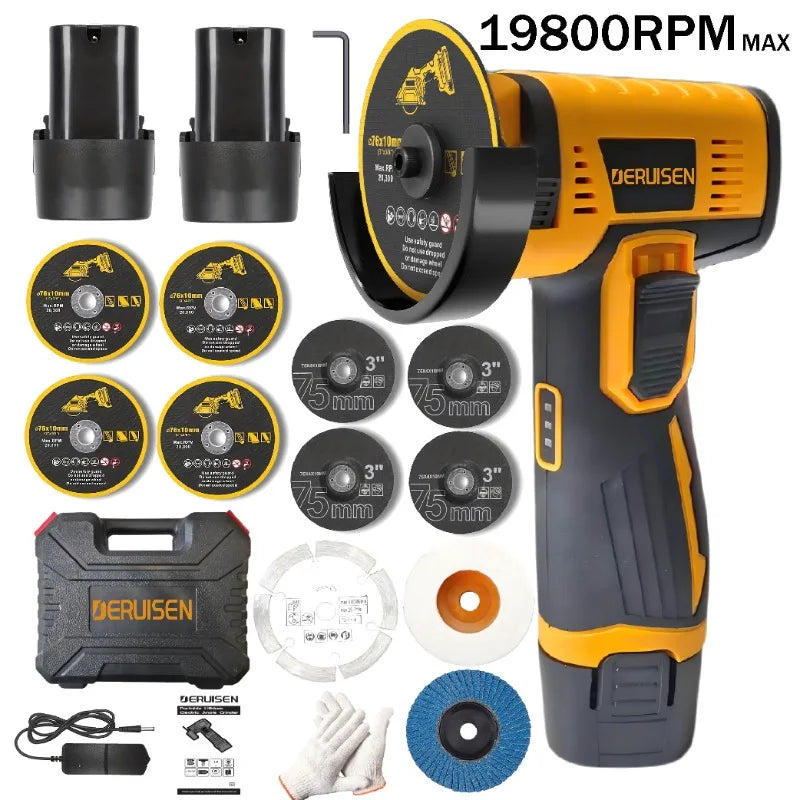19800 RPM Mini Wireless Angle Grinder for Home DIY
