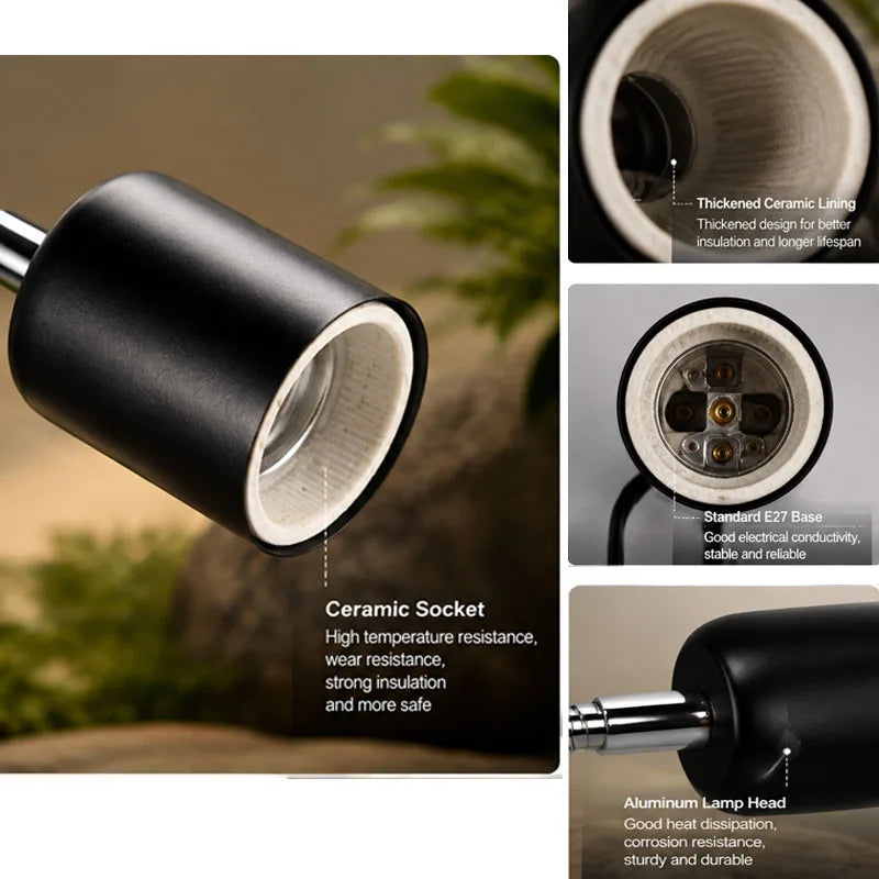 Adjustable Reptile Basking Heat Lamp, EU Plug
