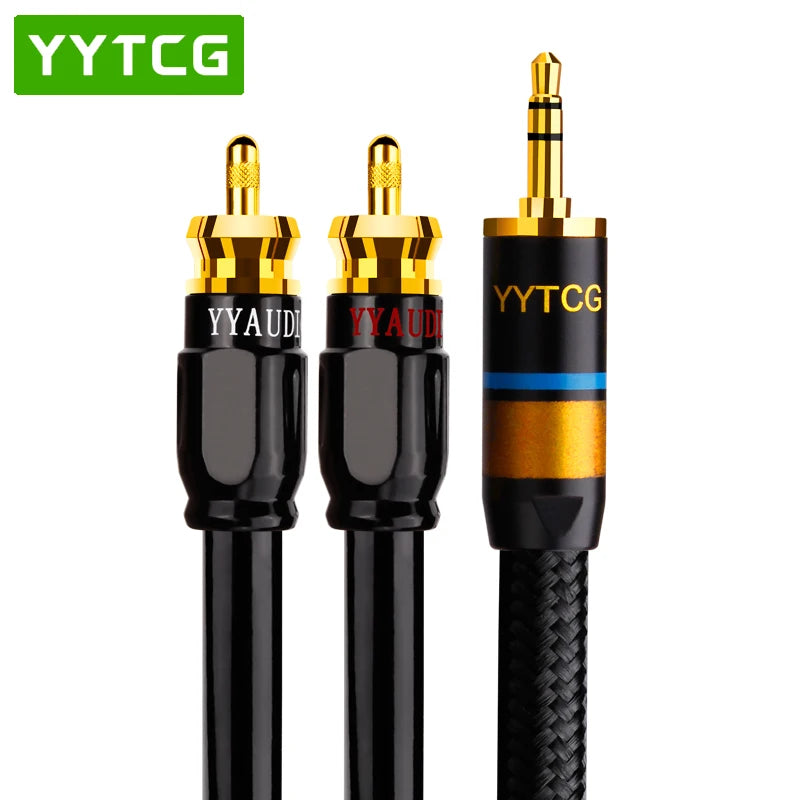 Cavo audio da 3,5 mm a 2 RCA, cavo di collegamento dedicato per telefoni cellulari, amplificatori, apparecchiature audio e altoparlanti