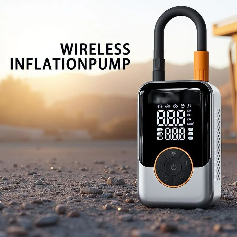 Portable Air Pump Wireless Car Tire Inflator Electric Air Compressor LCD Display Air Injector for Bike Car Motorcycle Tyre Ball