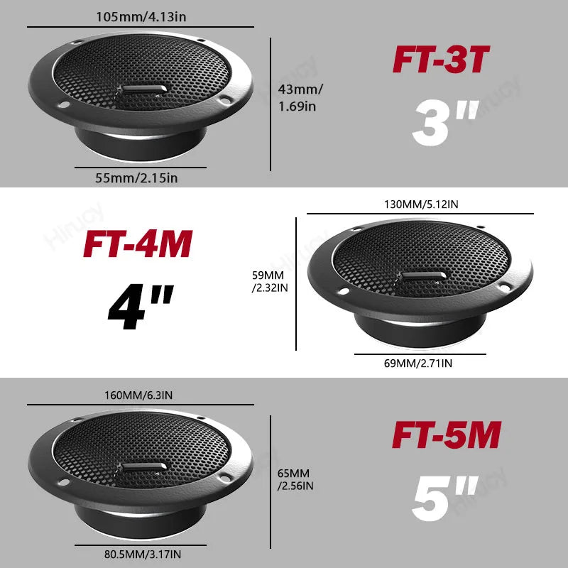 3 4 5 inch Car Speakers Max.100W/120W/150W Auto Door Audio Tweeter High Quality Full Range Frequency Loudspeaker