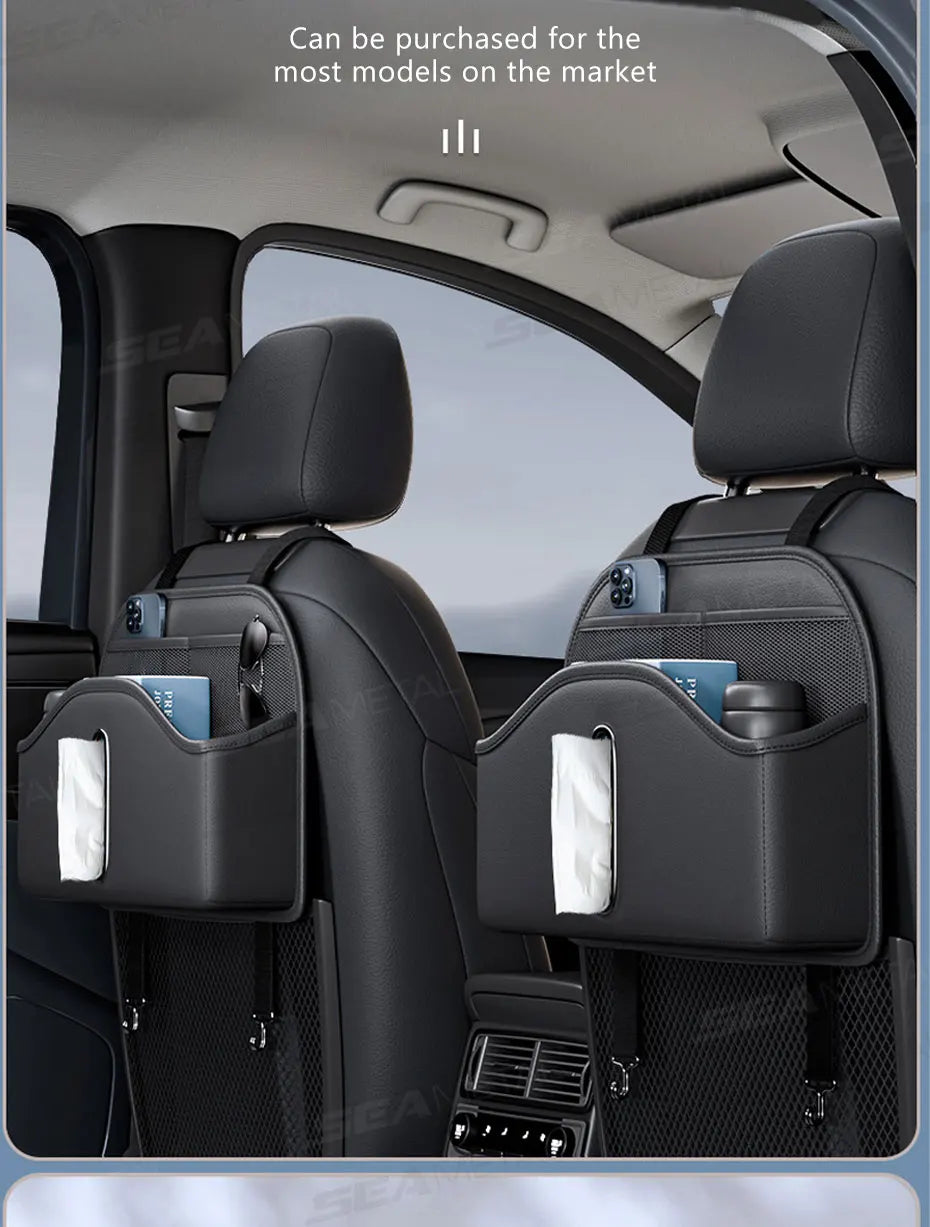 SEAMETAL Car Back Seat Organizer Multi-Functional Seatback Storage Bag Net Pocket Tissue Holder Wear-Resistant Hanging Organizer
