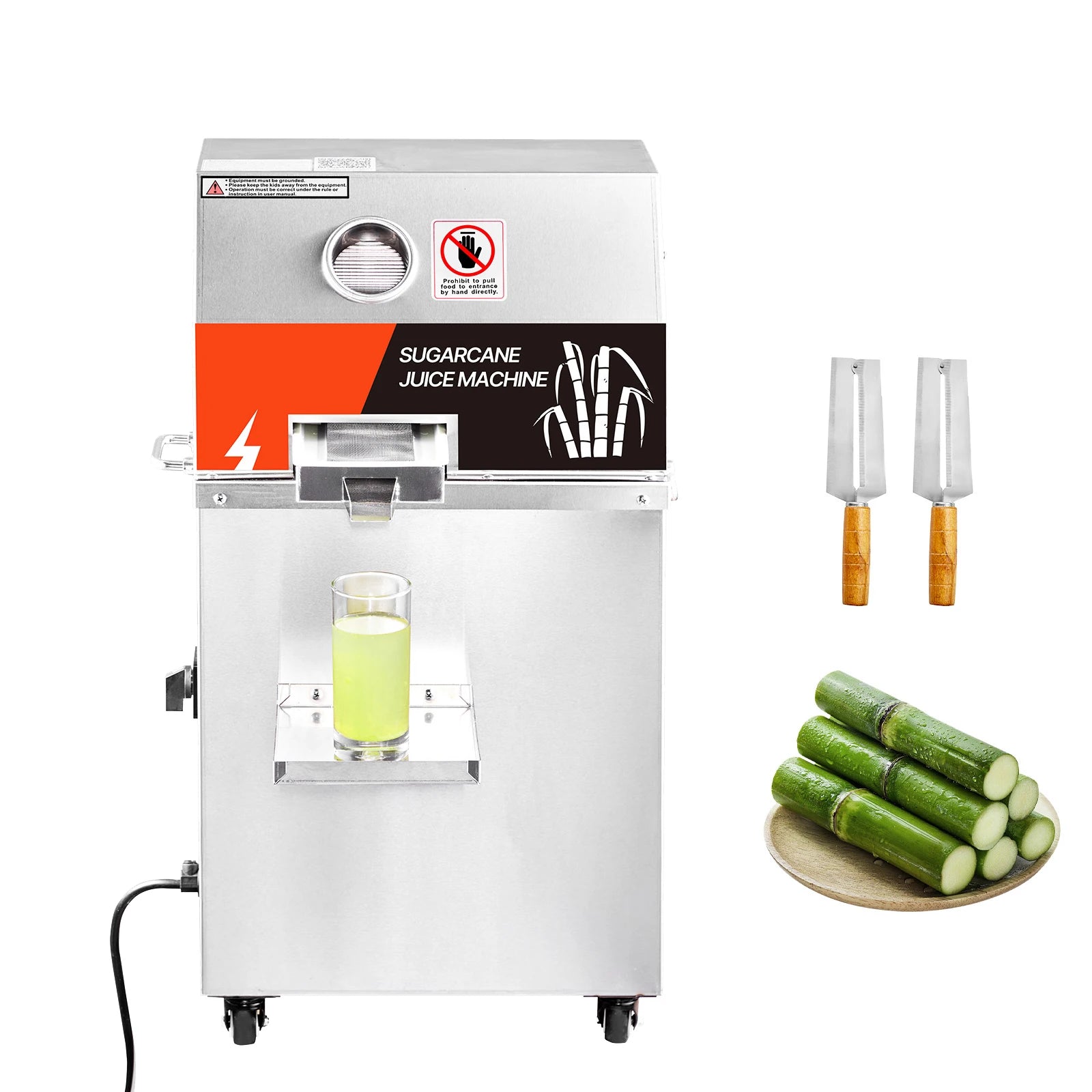 Commercial Sugar Cane Juicer 800W High Output 3-Roller Machine