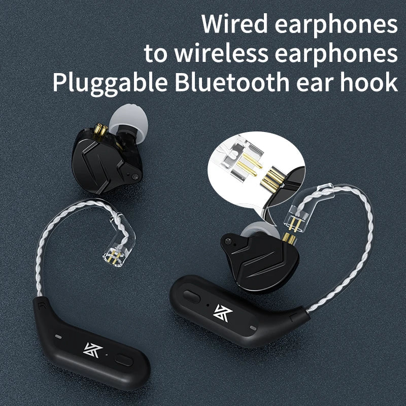 KZ AZ09 Wireless Upgrade Cable Bluetooth-compatible 5.2 HIFI Wireless Ear Hook C PIN Connector With Charging Case 