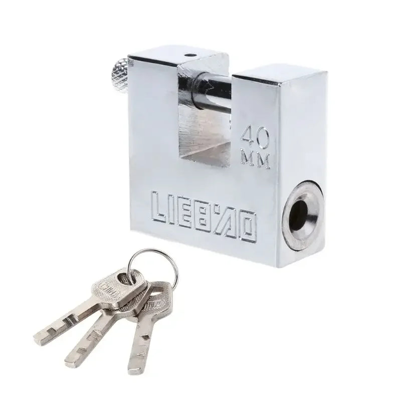 Cadenas rectangulaire en acier avec trois clés
