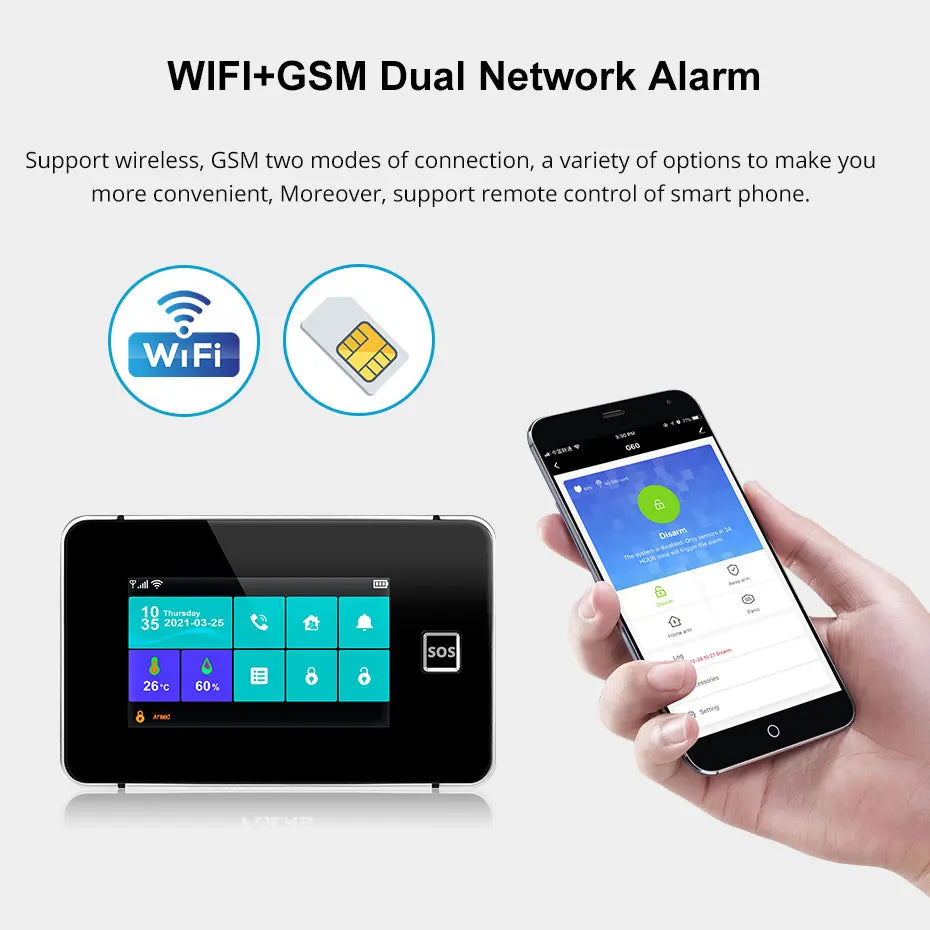Desde España Entrega Kerui Sistema de Alarma 4G WiFi para Hogar Pantalla Táctil de 4.3 pulgadas Funciona con Tuya 433MHz Alarma de Burglar Seguridad