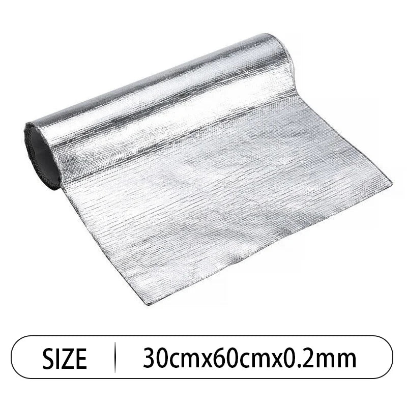 Car Heat Protection Foil Film High Temperature Resistant Fiberglass Aluminum Foil Tape Cloth Self-adhesive Heat Insulation Mat