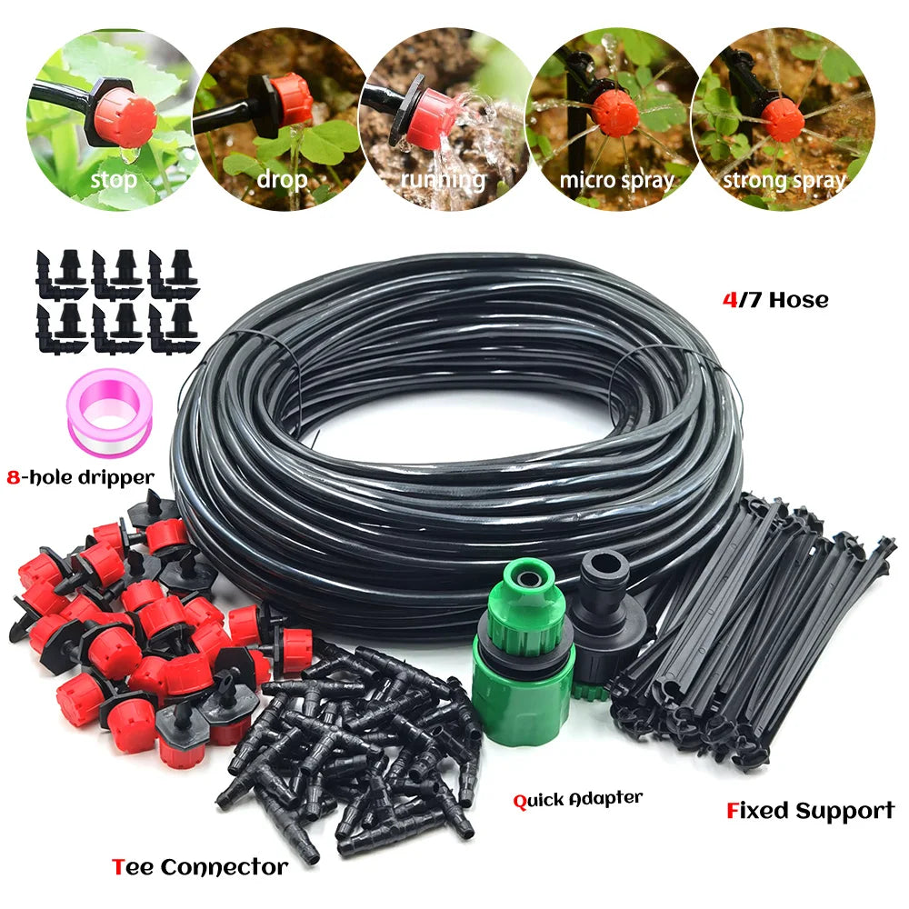 Kit de rega gota a gota para jardim, opções de 10/20/30m