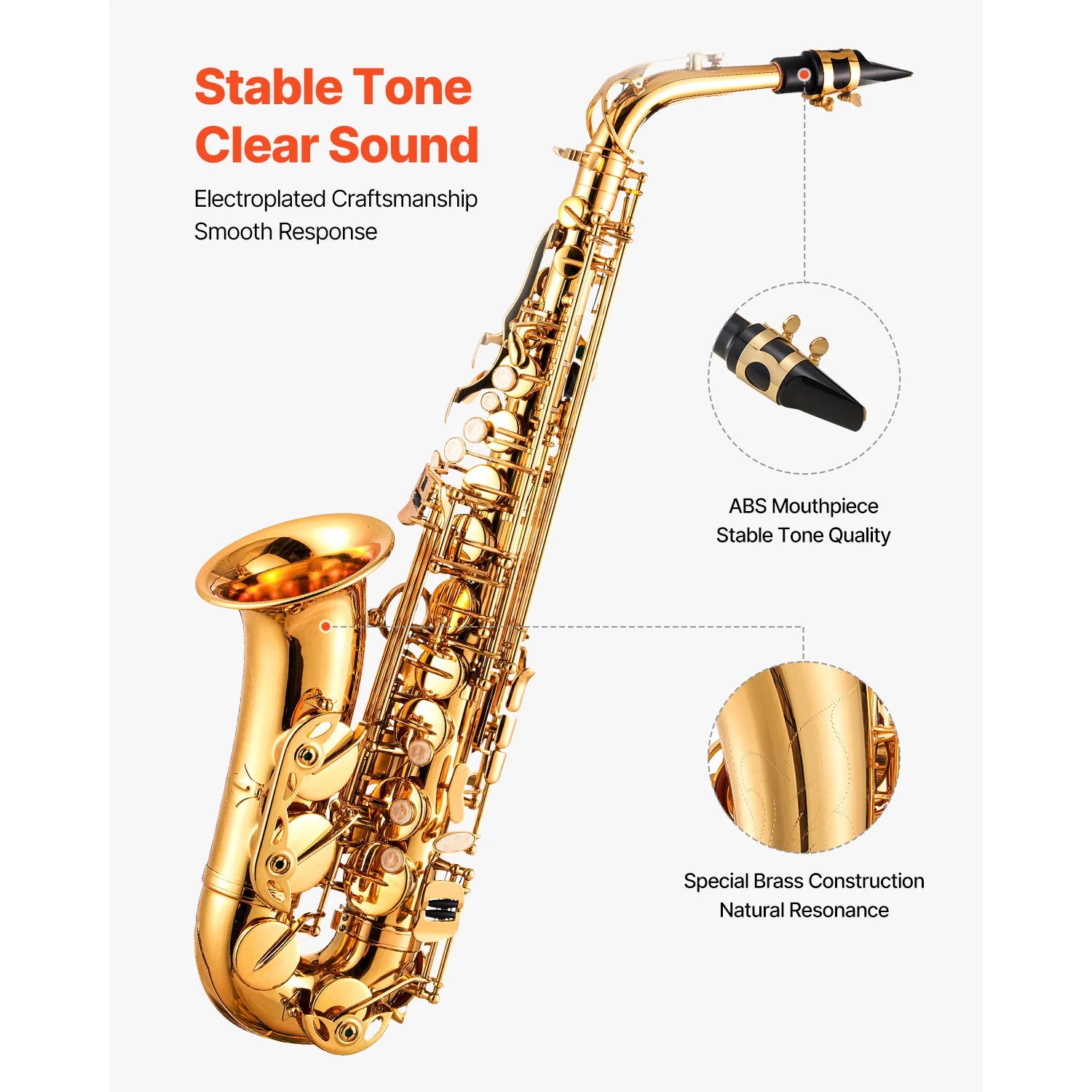 Beginner Alto or Tenor Saxophone Kit with Case & Accessories