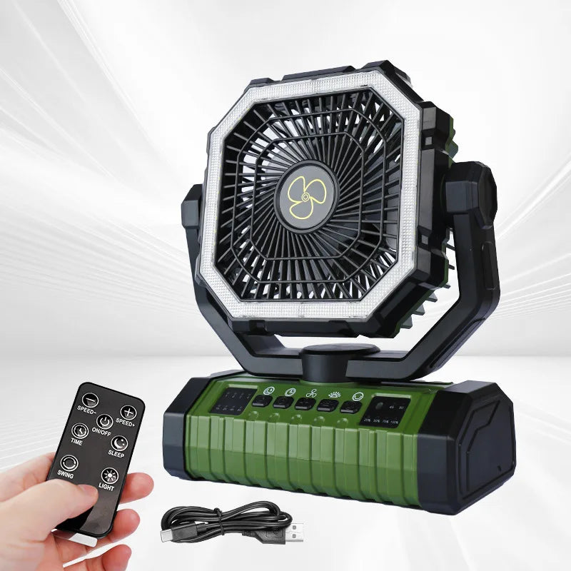 20000mAh Rechargeable Portable Fan with LED Light