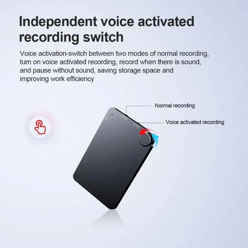 150 Hour Ultra-thin Card Digtal Voice Recorder Oculta 4-64GB Mini Activated Professional Sound Record Flash Drive Dictaphone MP3 