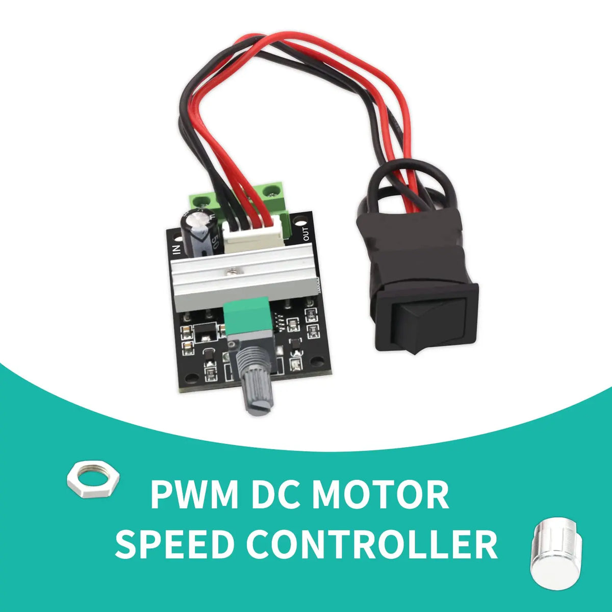 2 Pack 6V 12V 24V 28V 3A 80W 1203BB DC Motor Speed Controller PWM Speed Adjustable Reversible Motor Driver Switch Reversing