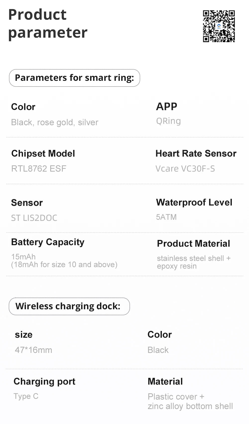 2025 COLMI R12 Smart Ring with Display Screen and Touch, Wireless Charging, Health Manager, 5 ATM Waterproof For Men Women 