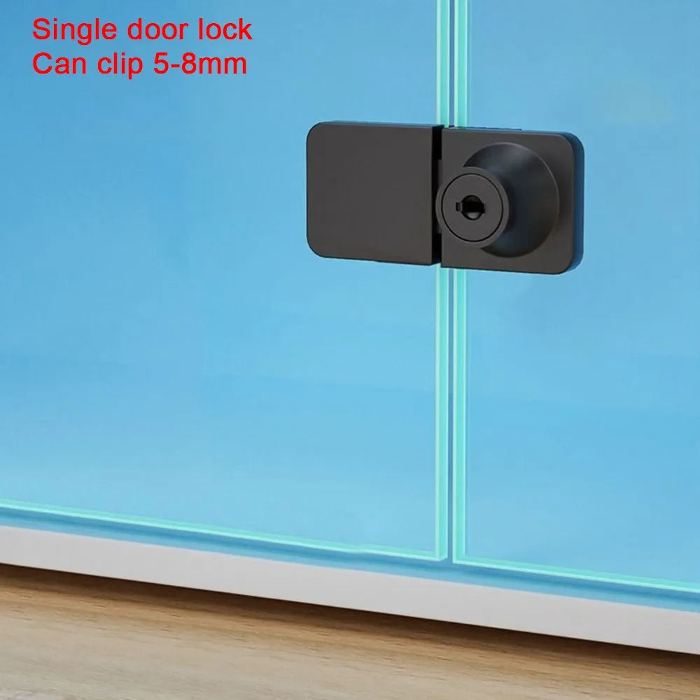 Glass Cabinet Door Lock, Zinc Alloy, No Drilling