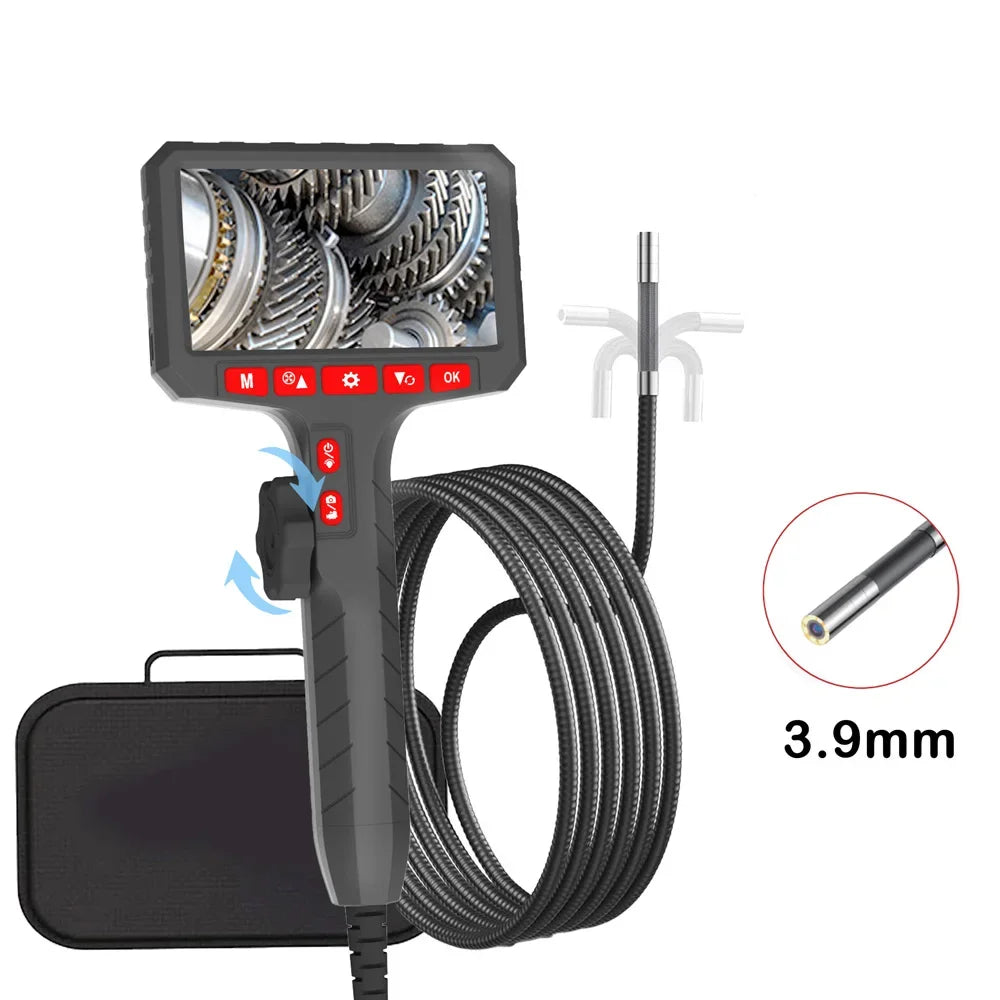 3.9mm HD Two-Way Rotary 360° Industrial Inspection Endoscope Camera with 5.0 Inch IPS Screen