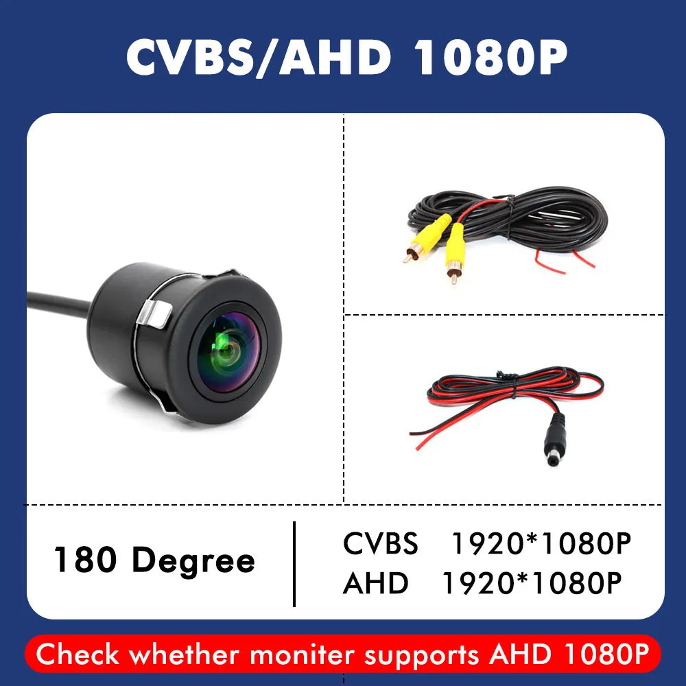 Car Front & Rear View Camera 1080P Wide Angle Night Vision Waterproof