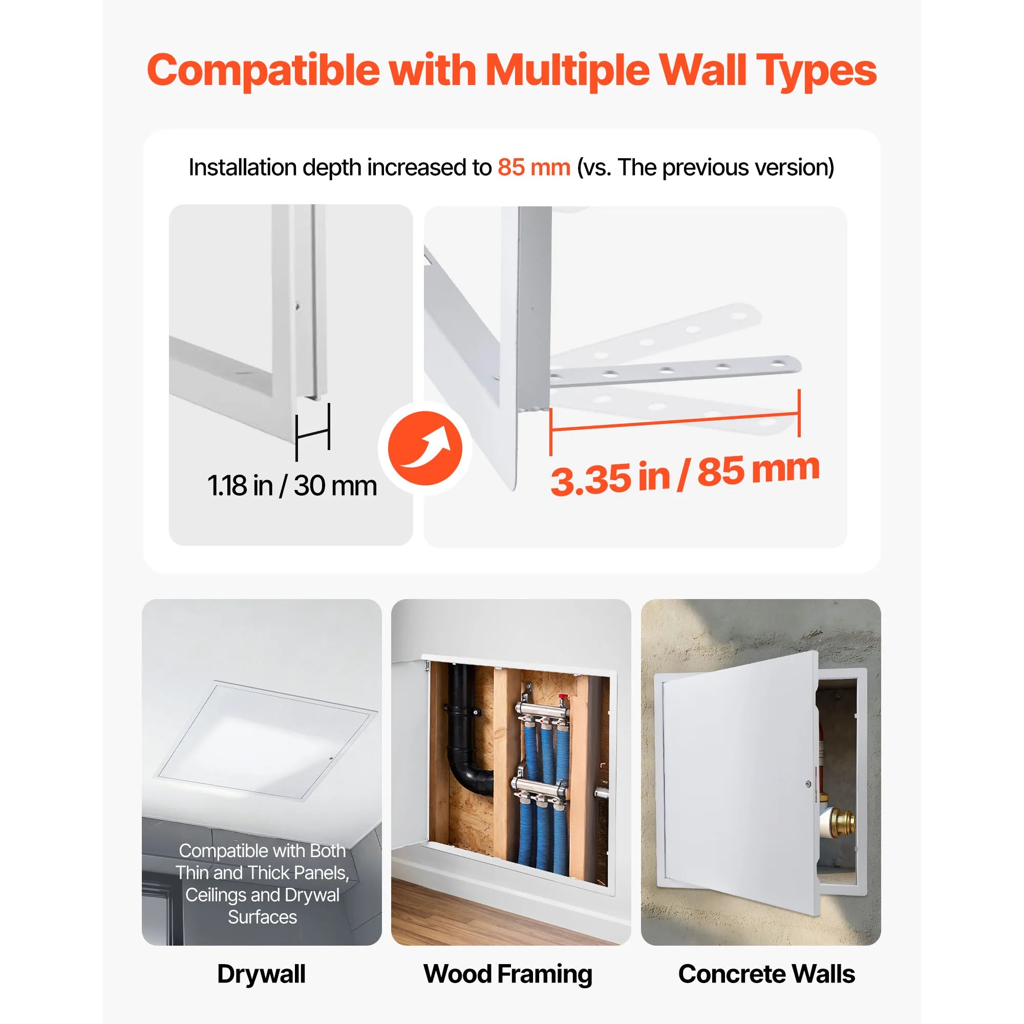 24.4 x 24.4 in Drywall Access Panel with Key Lock Steel Door