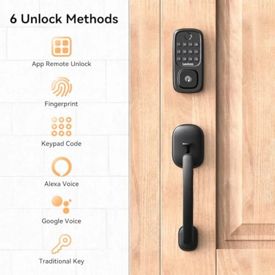 Smart Door Lock with Handle and Built-In WiFi
