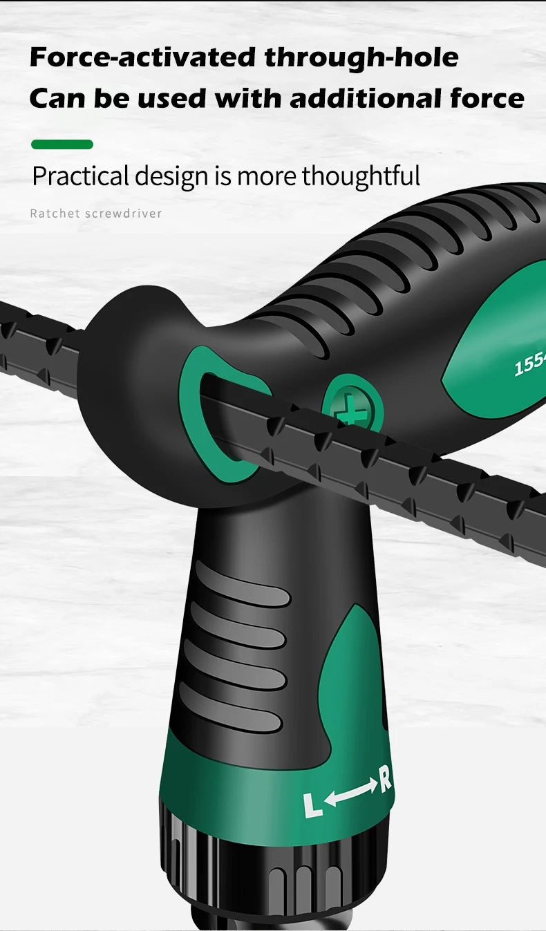 Telescopic T-Handle Ratchet Screwdriver Set