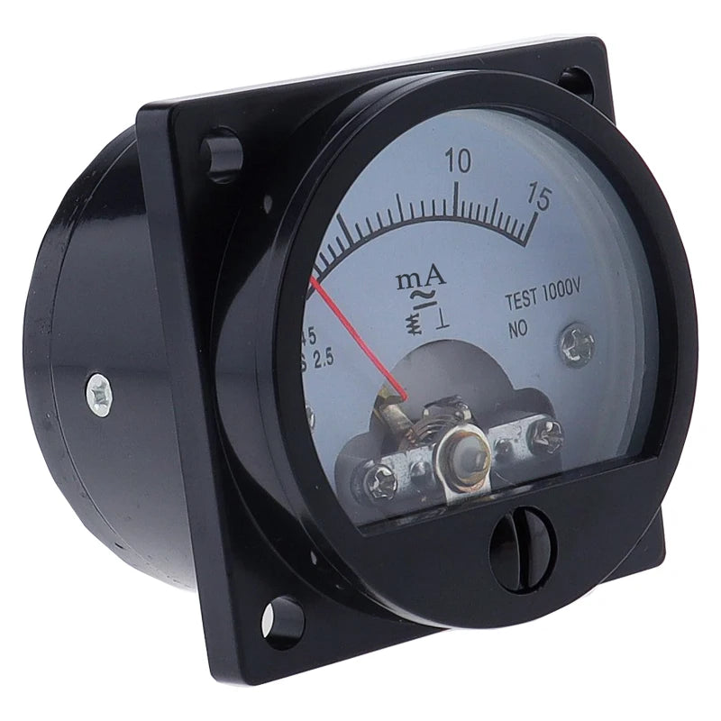 1 pieza, amperímetro DC de 0-100mA con precisión de 2.5, medidor analógico redondo de panel SO-45 de clase, negro; 1 pieza, amperímetro DC0-10mA 0-100mA con precisión de 2.5