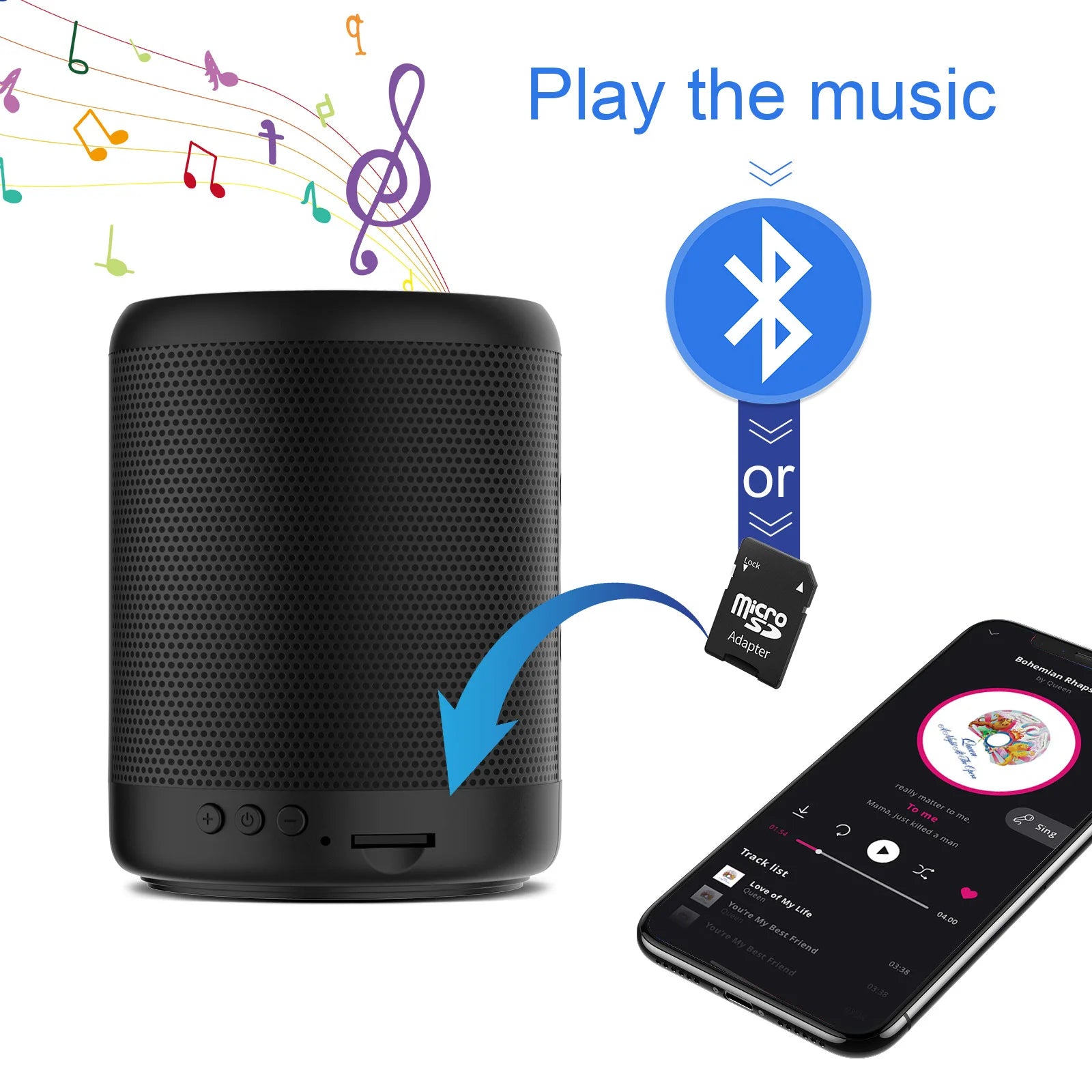 1080P HD Mini WiFi Camera Bluetooth Speaker with Night Vision