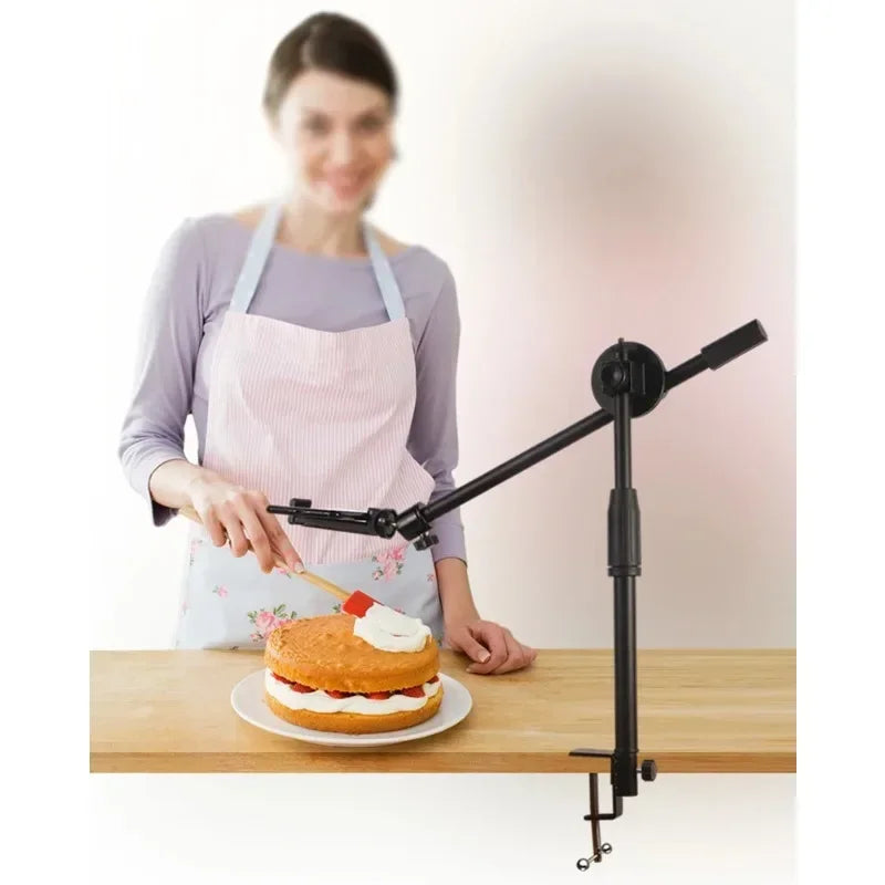 Overhead Desktop Phone Stand with Articulated Arm