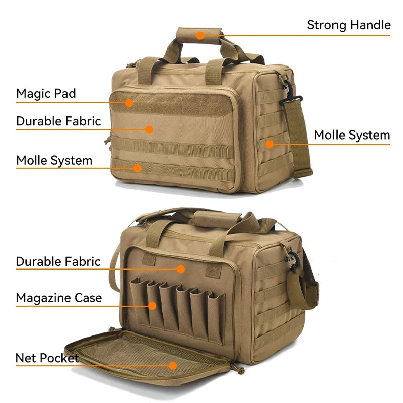 Tactical Gun Range Bag with Padded Compartments