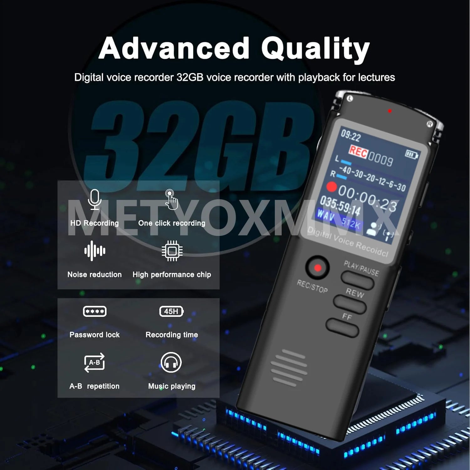 Digital Voice Recorder Voice Activated Recorder Mini Voice Recorder Upgraded Small Audio Recorder with MP3&USB for Lectures 