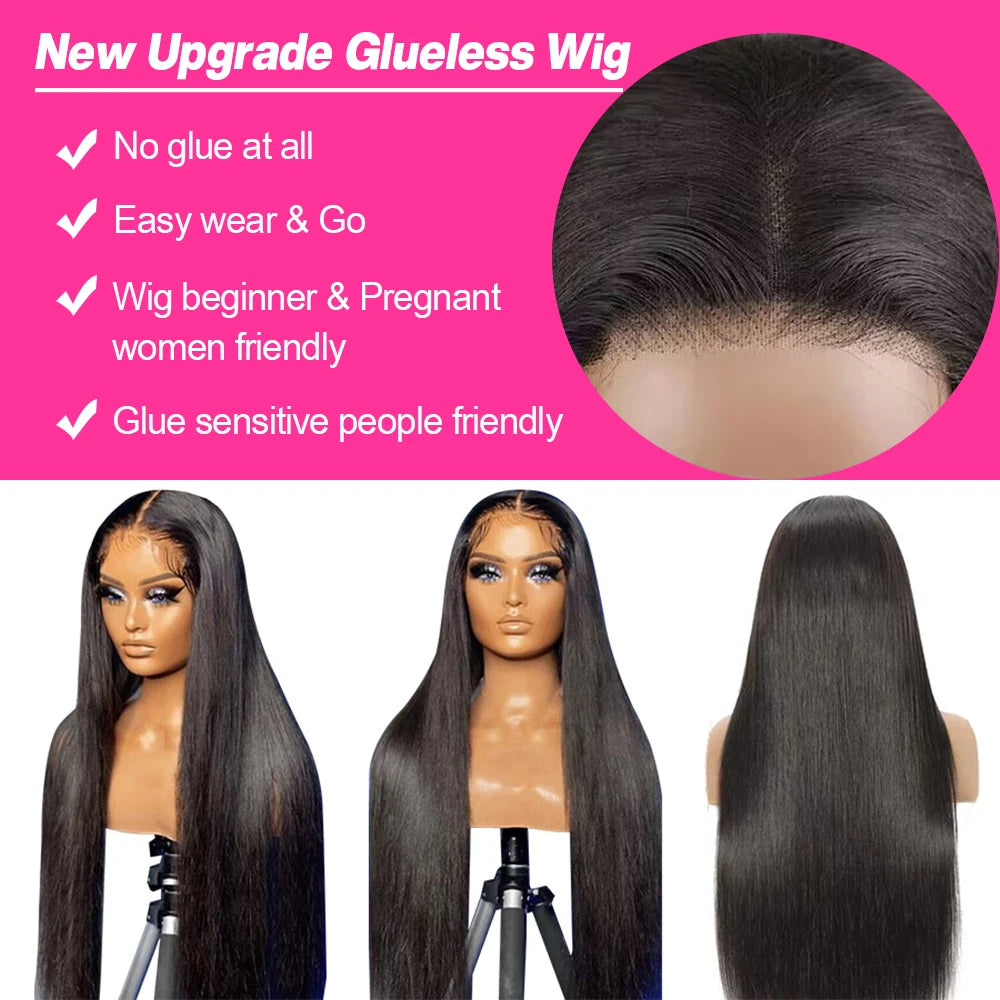250% Density Brazilian Bone Straight Glueless HD Lace Wig