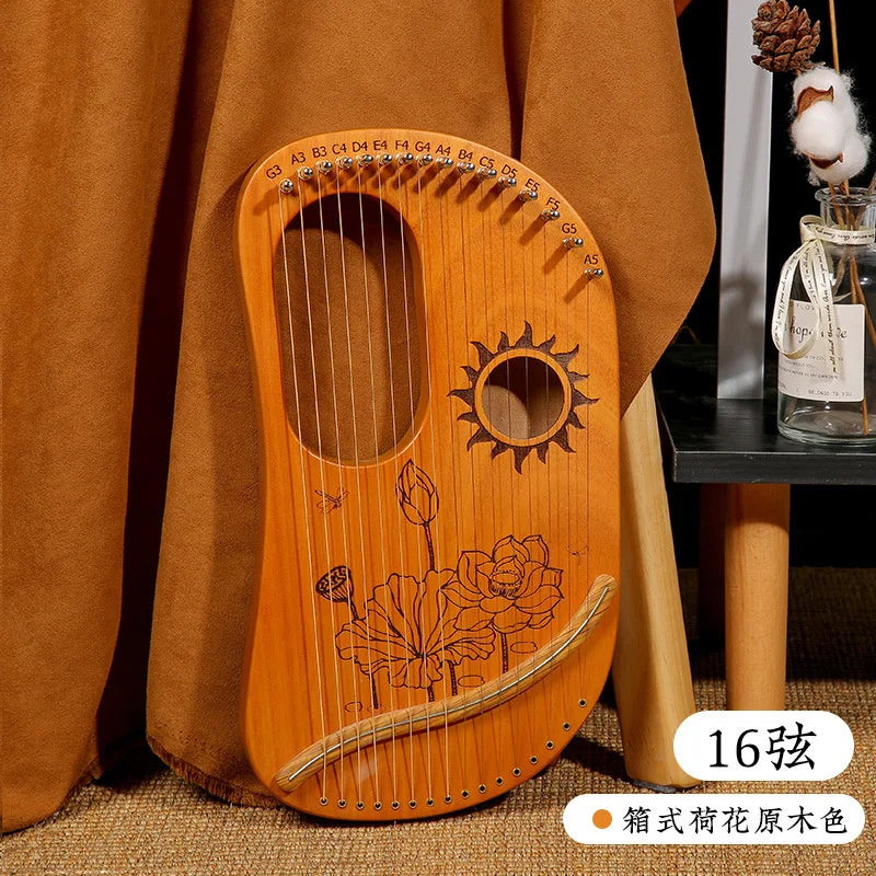 Mahogany Lyre Harp - String and Tuning Options