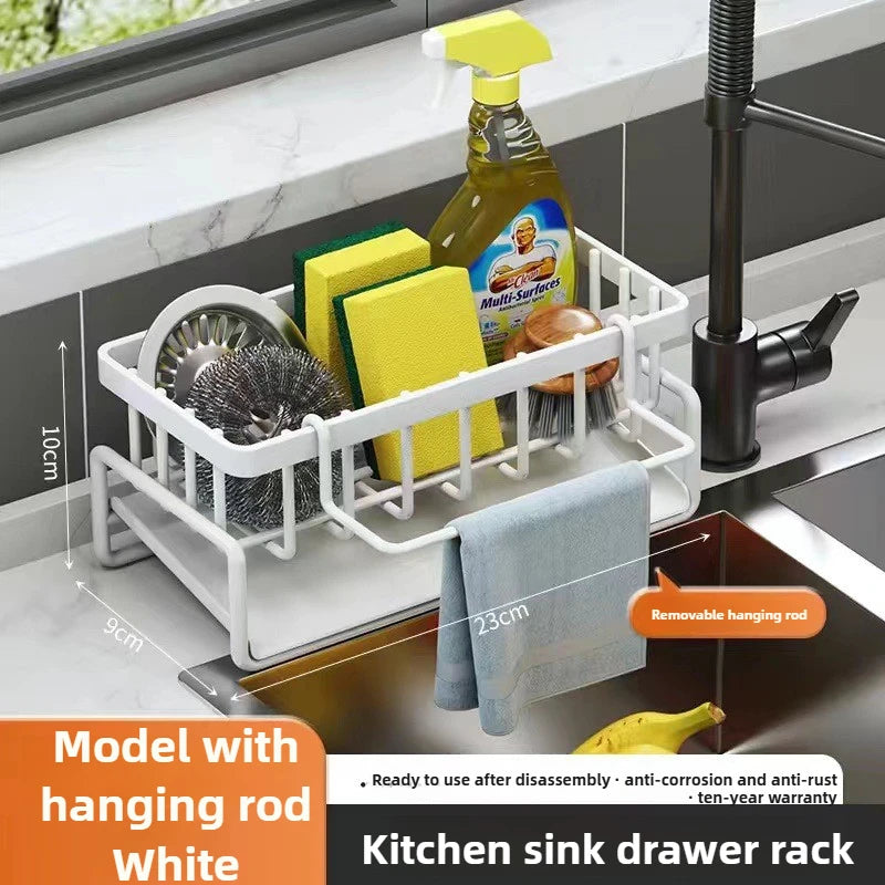 Kitchen Sink Sponge Rack, With or Without Rail