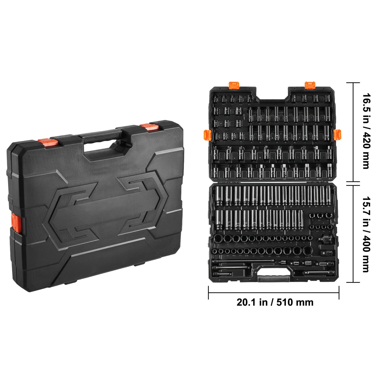 130-Piece Impact Socket Set SAE & Metric with Storage Case