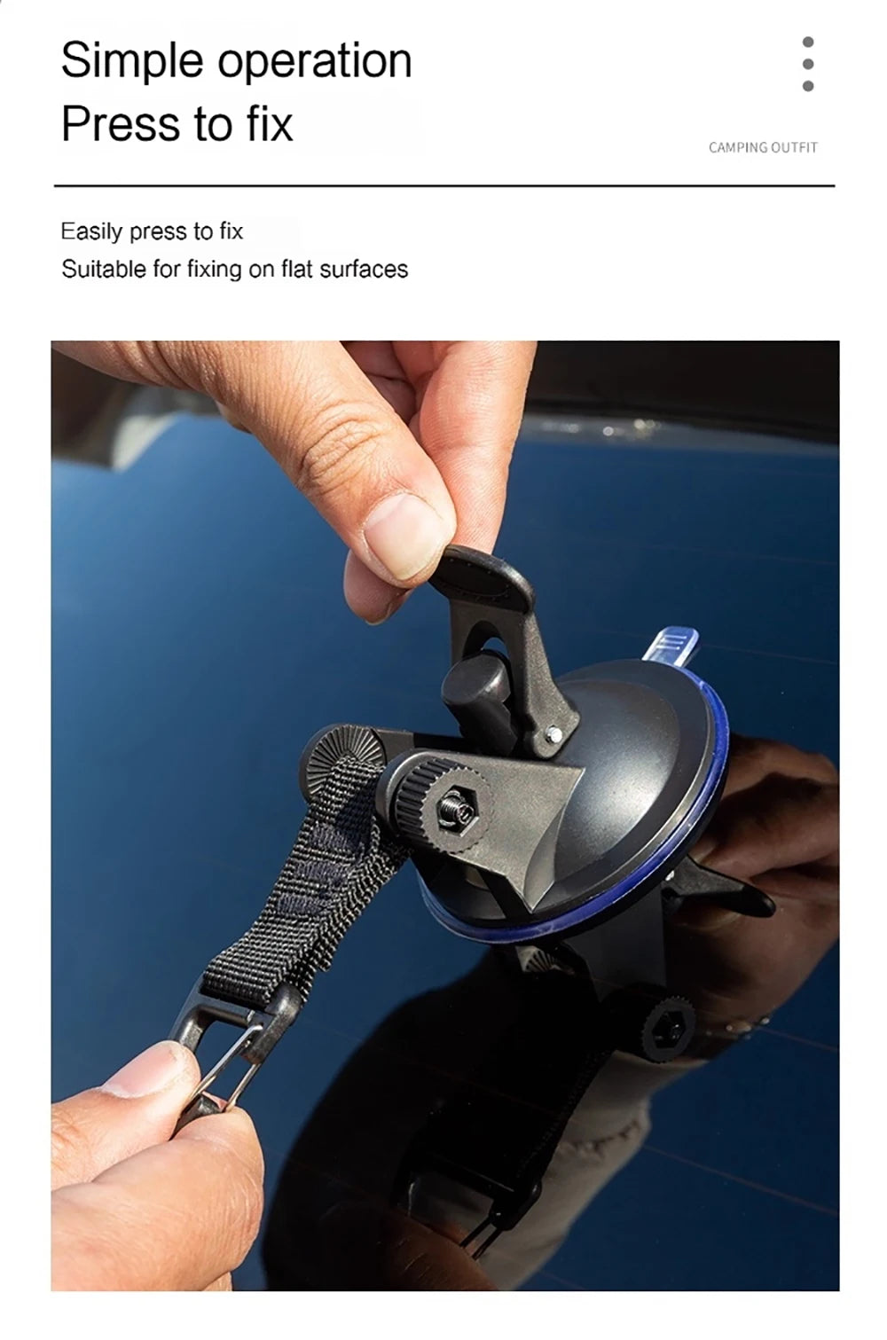 Car Tent Suction Cup Buckle Side Awning Anchors Outdoor Camping Tent Suckers Anchor Securing Hook for RV Van Camping Accessory