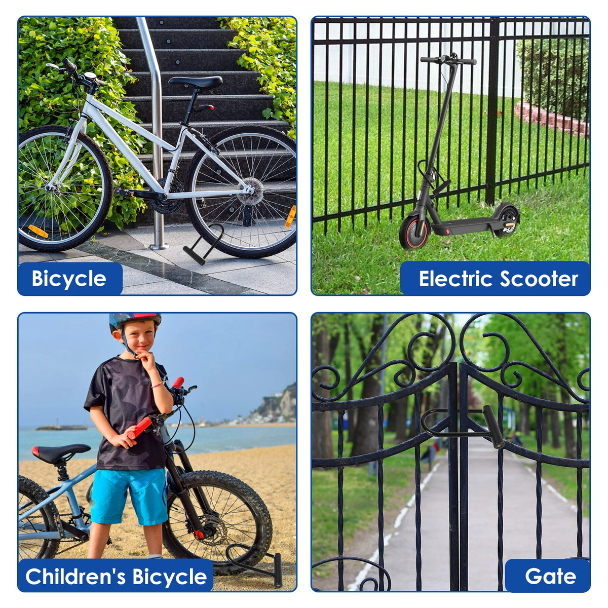 Metal U-Lock for Bicycles and Scooters with Two Keys
