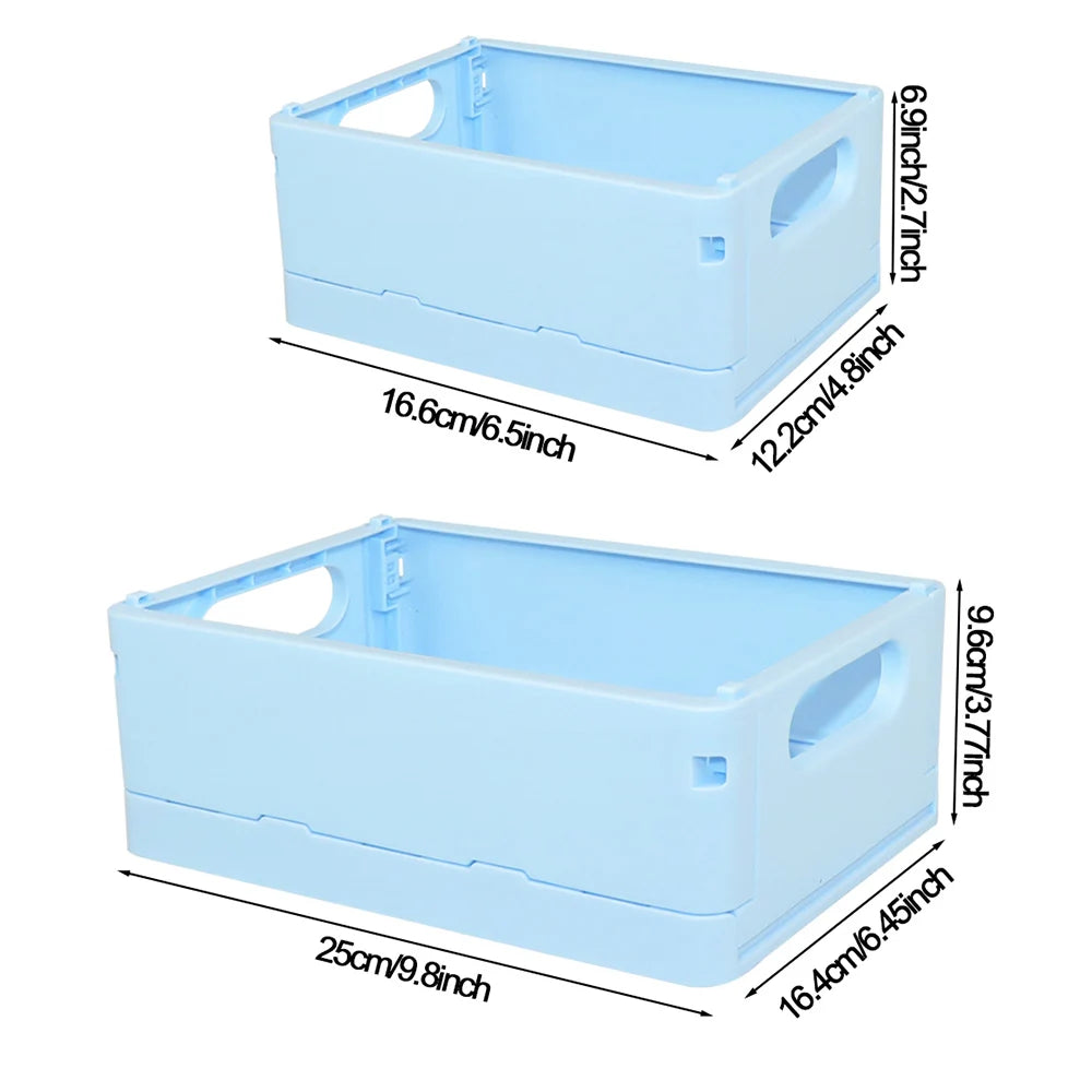 Foldable Plastic Storage Basket, Size and Style Options