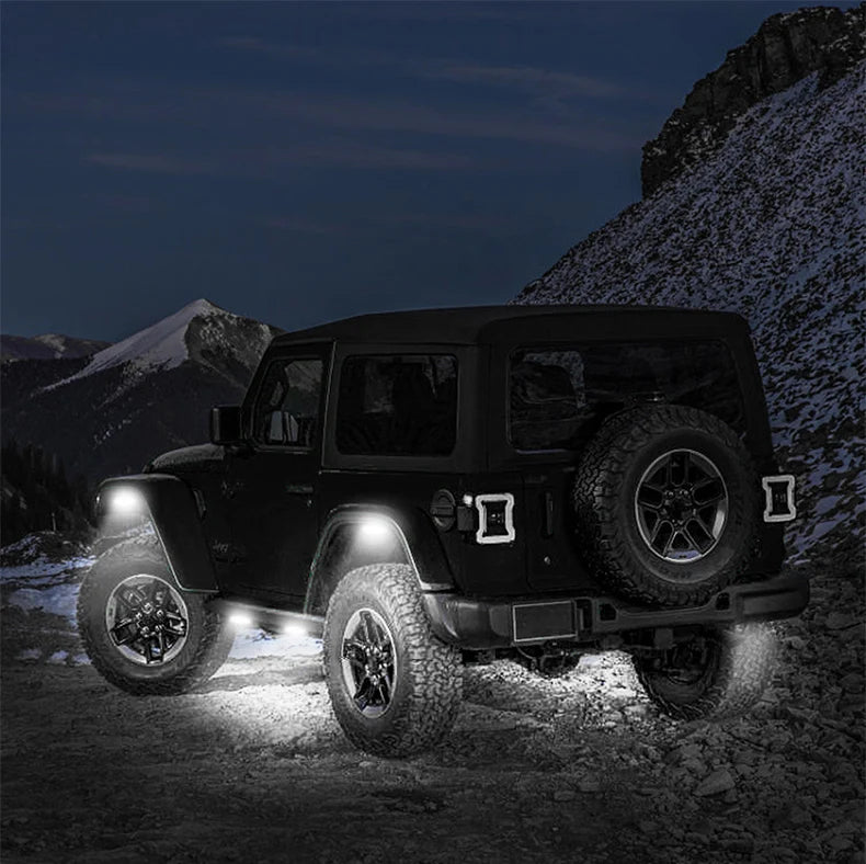 4-Piece LED Rock Lights for Trucks and Off-Road Vehicles