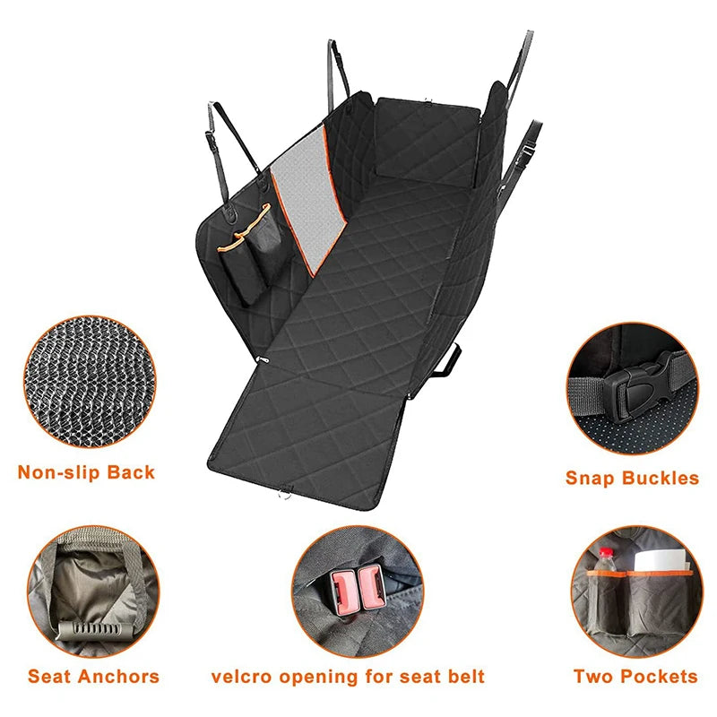 SEAMETAL Car Rear Seat Cover for Dog Waterproof Oxford Cloth Seat Cushion for Pet Anti-Scratch Seat Protector Barrier for Dog
