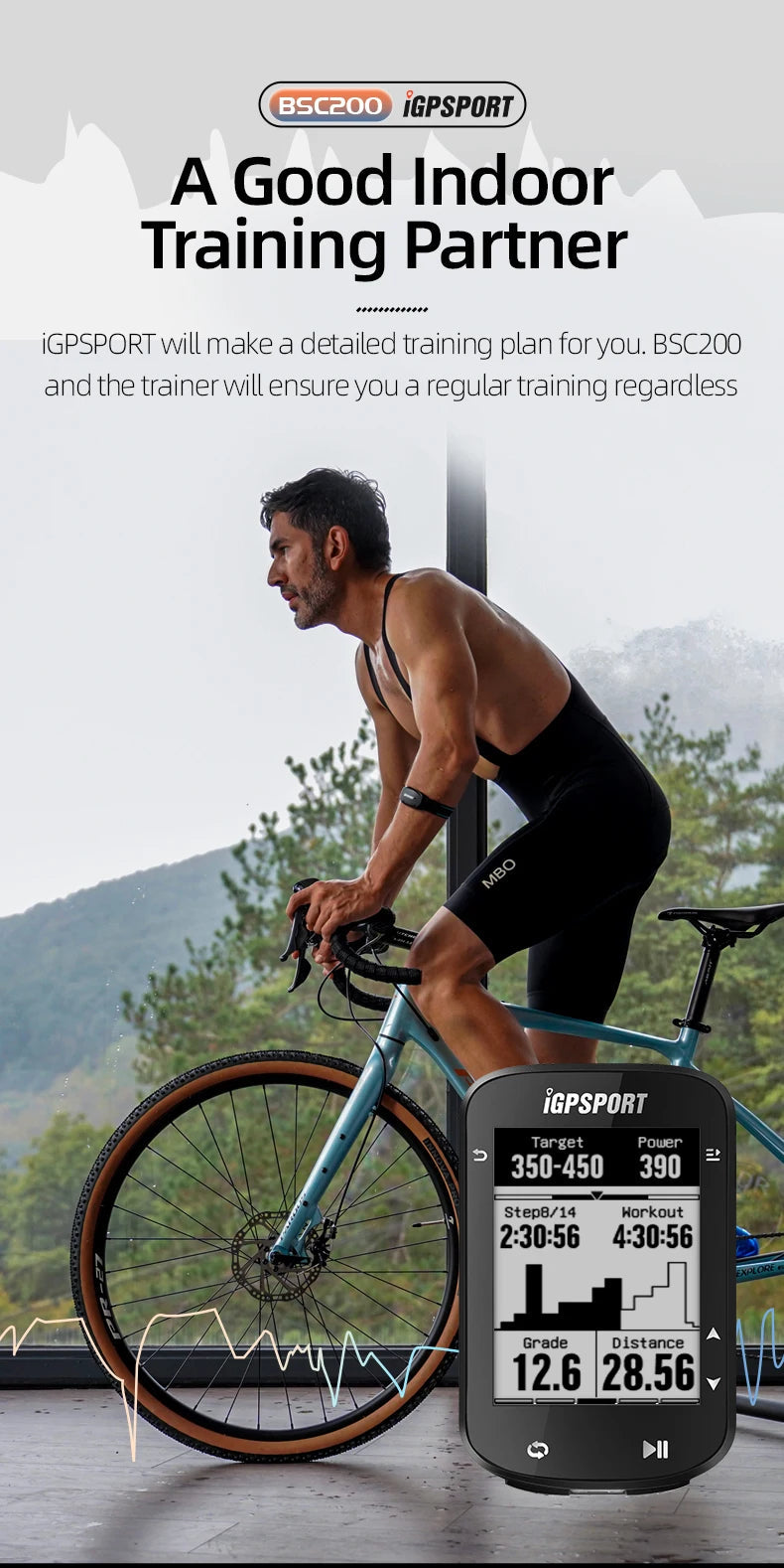 IGPSPORT BSC200 GPS Bicycle Computer Cycling Odometer Wireless Speedometer Route Navigation ANT + Bluetooth5.0 Accessories 