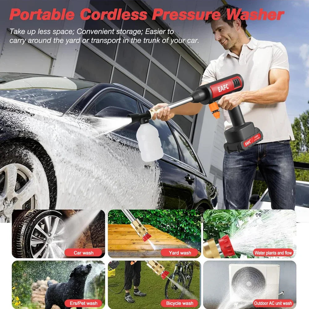 Cordless 60Bar Electric Car Wash Gun with Foam Generator