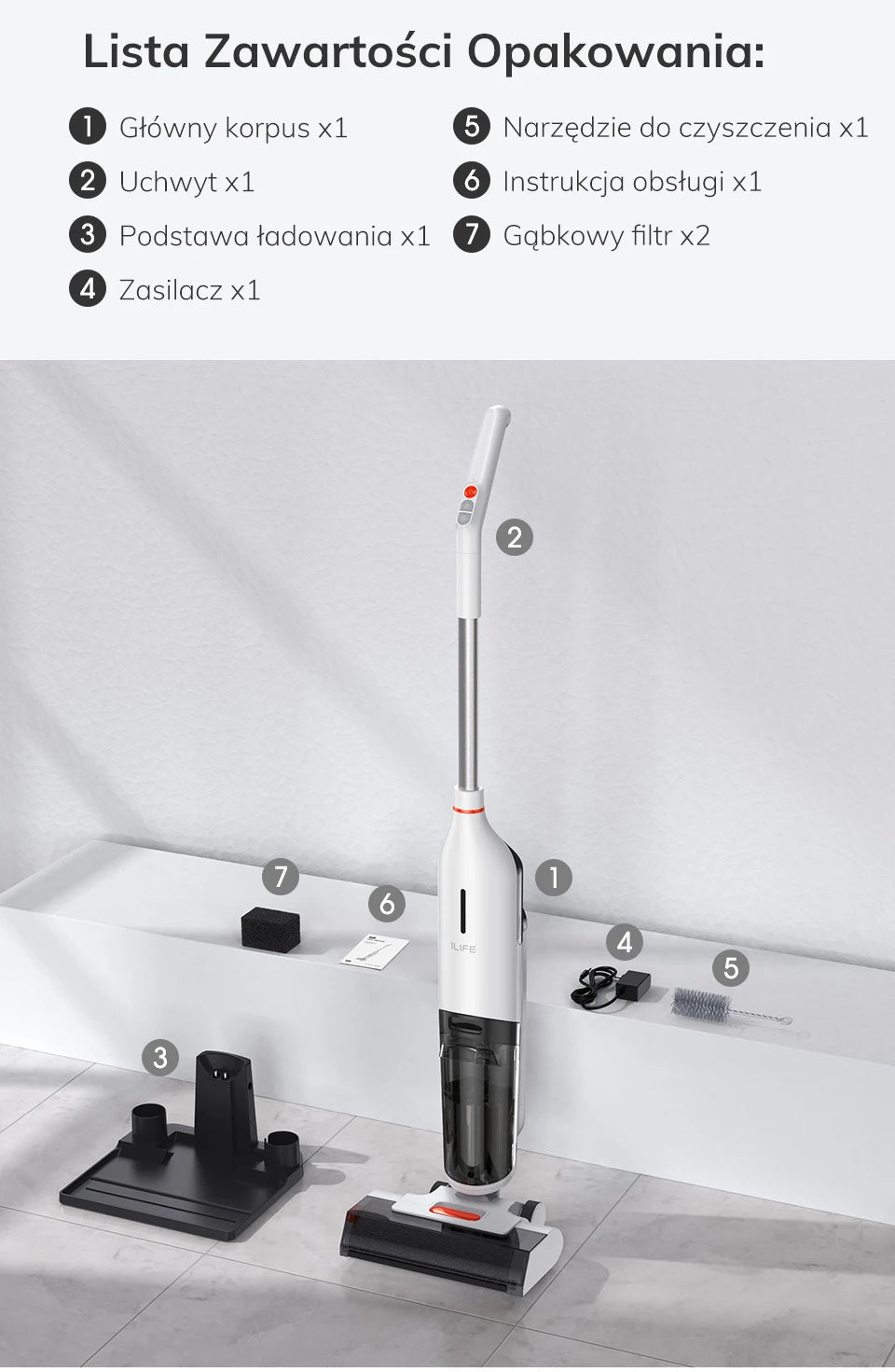 ILIFE W90 Cordless Wireless Wet Dry Smart Mop Washing , 5500Pa Suction, 1 Min Self Cleaning, Large Dual Water Tank 