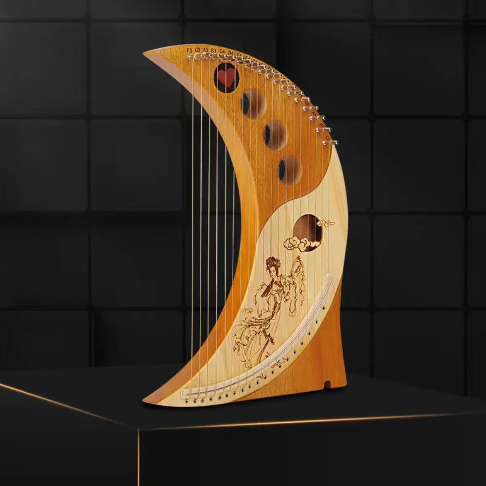 Mahogany Lyre Harp - String and Tuning Options